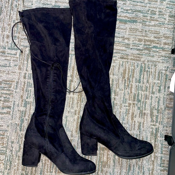microsuede over the knee boots